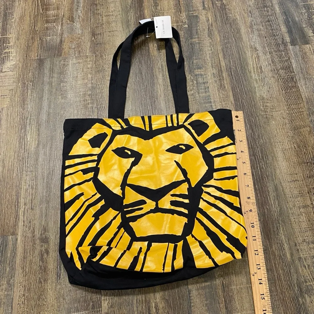 Disney The Lion King Broadway Musical‎ Canvas Tote Bag Black Yellow Graphic New